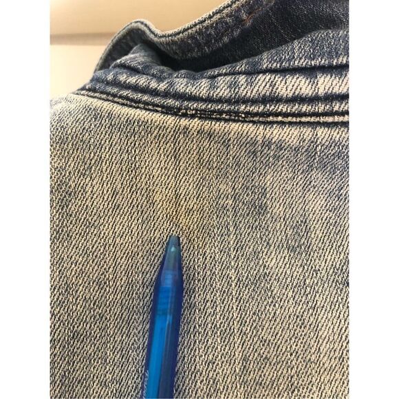 C & V Girls Small Denim Button Front Blue Jean Jacket Artisan Made - Picture 11 of 11